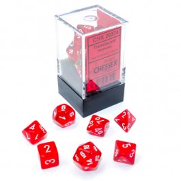 Chessex Translucent Mini Polyhedral 7 Die Set Red/White