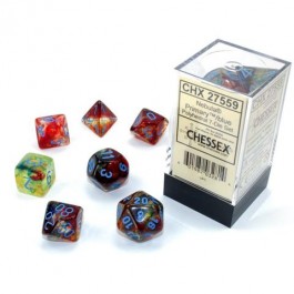 Chessex Nebula Primary Turquoise Luminary 7 Die Set
