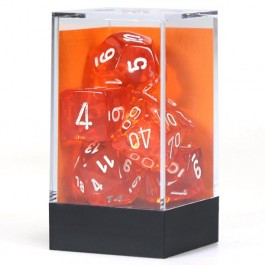 Chessex: 7CT Translucent Orange & White Polyhedral Dice Set