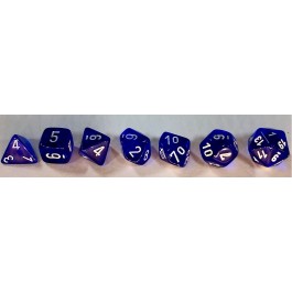 Translucent Polyhedral Blue/white 7-Die Set