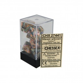 Chessex: Festive Vibrant/Brown 7 Die Set