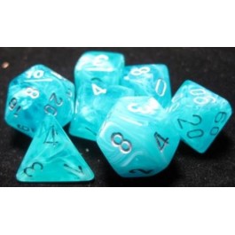Chessex: Cirrus Aqua/Silver 7-Die Set