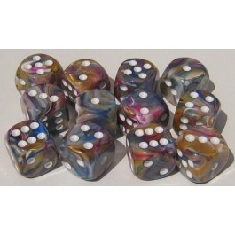 Chessex: Festive Carousel/White 16Mm D6 Dice