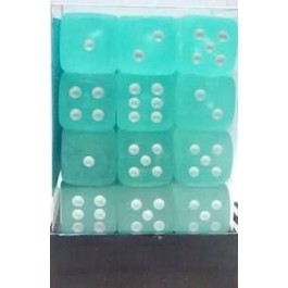 Chessex: Frosted Teal/White 12Mm D6 Dice