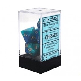 Chessex: Gem Blue Teal / Gold 7Die