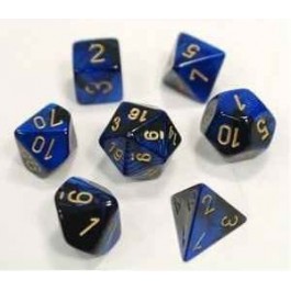 Chessex: Gemini Black-Blue/Gold 7-Die Set