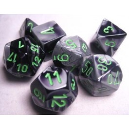 Chessex: Gemini Black-Grey/Green 7-Die Set