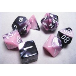 Chessex: Gemini Black-Pink/White 7-Die Set