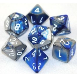 Chessex: Gemini Blue/Steel 7-Die Set
