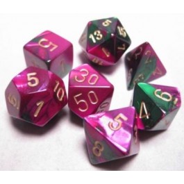Chessex: Gemini Green-Purple/Gold 7-Die Set