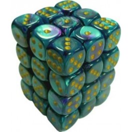 Chessex: Gemini Purple-Teal/Gold 12Mm D6 Dice Block