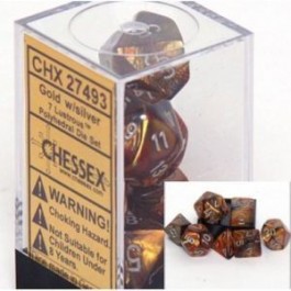 Chessex: Lustrous Gold/Silver 7-Die Set