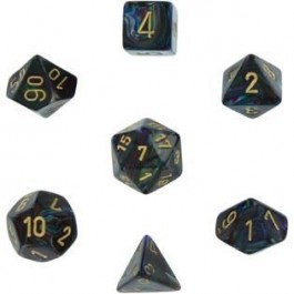 Chessex: Lustrous Shadow/Gold 7-Die Set