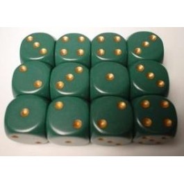 Chessex: Opaque 16Mm D6 Dusty Green/Copper