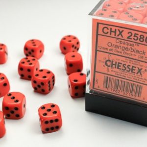 Chessex: Opaque D6 Orange/Black 12mm Dice Block