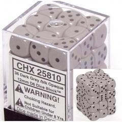 Chessex: Opaque Dark Grey/Black 12mm D6 Dice