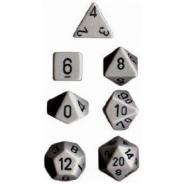 Chessex: Opaque Dark Grey/Black 7-Die Set