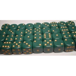 Chessex: Opaque Dusty Green/Copper 12Mm D6 Dice