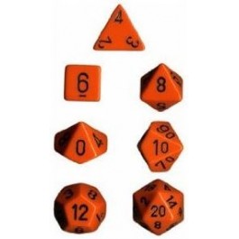 Chessex: Opaque Orange/Black 7-Die Set
