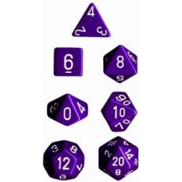 Chessex: Opaque Purple/White 7-Die Set