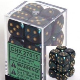 Chessex: Scarab Jade/Gold D6 Dice Block