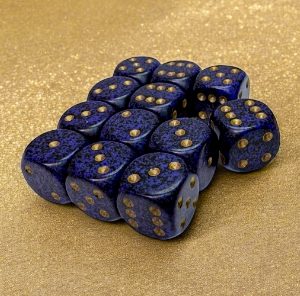 Chessex: Speckled Golden Cobalt D6 Dice Block