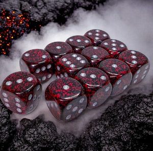 Chessex: Speckled Silver Volcano/Black 16mm D6 Dice