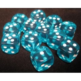 Chessex: Translucent 16mm D6 Teal/White Dice