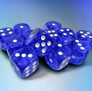 Chessex: Translucent Blue/White 16mm D6 Dice Block