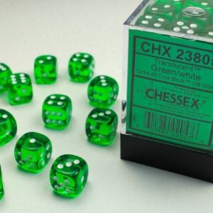 Chessex: Translucent Green/White D6 Dice Block