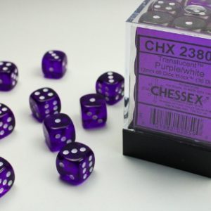 Chessex: Translucent Purple/White D6 Dice