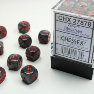 Chessex: Velvet Black/Red 12Mm D6 Dice Block
