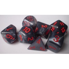 Chessex: Velvet Black/Red 7-Die Set
