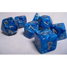 Chessex: Vortex Blue/Gold 7-Die Set