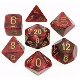 Chessex: Vortex Burgandy/Gold 7-Die Set