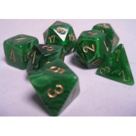 Chessex: Vortex Green/Gold 7-Die Set