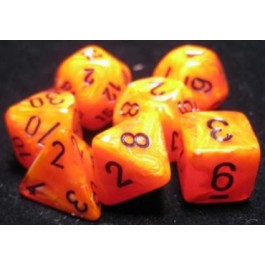 Chessex: Vortex Orange/Black 7-Die Set
