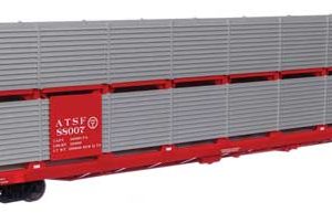 WalthersMainline 89' Flatcar w/Bi-Level Shielded Auto Rack - Ready to Run, Santa Fe Rack & Flatcar #88036