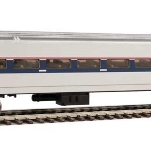 WalthersMainline 85' Horizon Fleet Coach - Ready to Run, Amtrak(R) (Phase IV; silver, Wide Blue, Thin Red and White Stripes)
