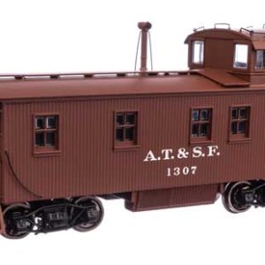 WalthersProto 30' ATSF 1300-Series Wood Caboose - Ready-to-Run, Santa Fe #1307 (Pre-1938 Scheme, A. T. & S. F.; Mineral Red, white)