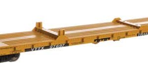 WalthersMainline 60' Pullman-Standard Flatcar - Ready to Run, Trailer-Train VTTX #97697 (Container loading; yellow, black TT logo)