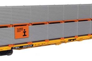 WalthersMainline 89' Flatcar w/Bi-Level Shielded Auto Rack - Ready to Run, Illinois Central Gulf Rack / Trailer-Train Flatcar TTBX #965506