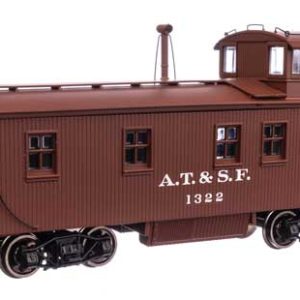 WalthersProto 30' ATSF 1300-Series Wood Caboose - Ready-to-Run, Santa Fe #1322 (Pre-1938 Scheme, A. T. & S. F.; Mineral Red, white)