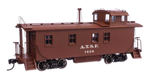 WalthersProto 30' ATSF 1300-Series Wood Caboose - Ready to Run, Santa Fe #1436 (A.T.S.F, 1938-1941 Scheme; Mineral Red, white)