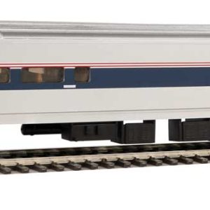 WalthersMainline 85' Horizon Cafe/Club Food Service Car - Ready to Run, Amtrak(R) (Phase IV; silver, Wide Blue, Thin Red & White Stripes)