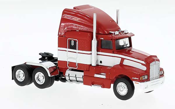 Brekina Automodelle 1984 Kenworth T600 Sleeper-Cab Tractor Only - Assembled, Red, White