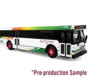 Iconic Replicas Orion V Transit Bus - Assembled, Golden Gate (white, green, red