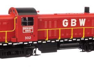 WalthersMainline Alco RS2 - ESU(R) Sound & DCC, Green Bay & Western #302 - Water-cooled stack (red, black, white, yellow)