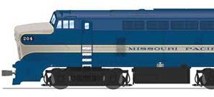 Broadway Limited Imports Baldwin RF16 Sharknose A-Unpowered B Set w/Sound & DCC - Paragon4(TM), Missouri Pacific #204, 204B (Fantasy Scheme, Eagle, blue, gray)