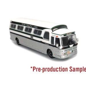 Iconic Replicas 1966 GM 4107 Motorcoach Bus - Assembled, Peter Pan (Destination: Providence, white, silver, blue)